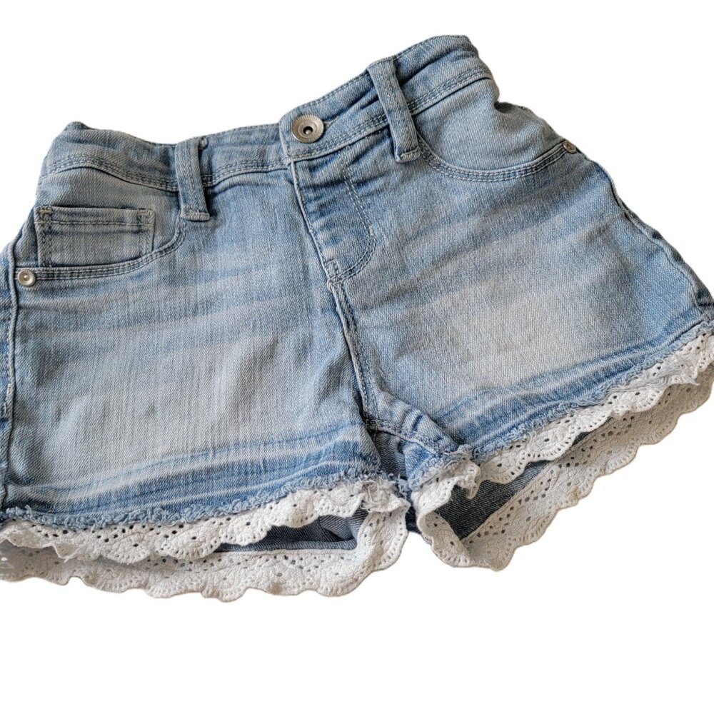 Members Mark Girls Denim Shorts Adjustable Waist Medium Wash Size 8 - Picture 8 of 10